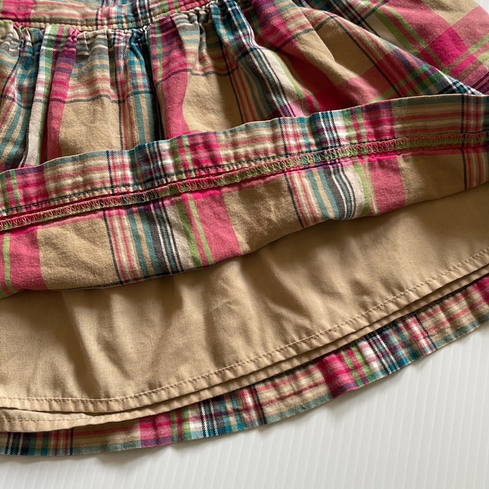 Cherokee tan, pink & blue plaid skirt. Girls size small 6 - 6x - Picture 8 of 8